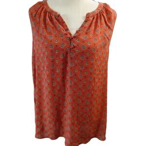 Loft Women's Medium Sleeveless Blouse Mixed Media Business Casual Peasant NWT